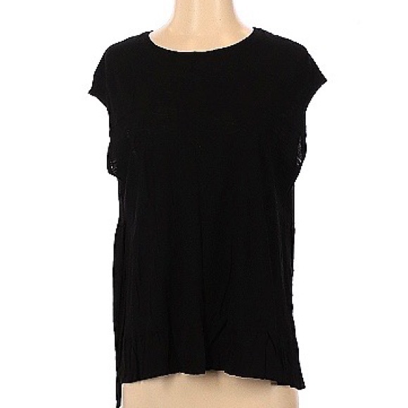 Vince Camuto Black Cap Sleeve Tee S - Picture 1 of 4